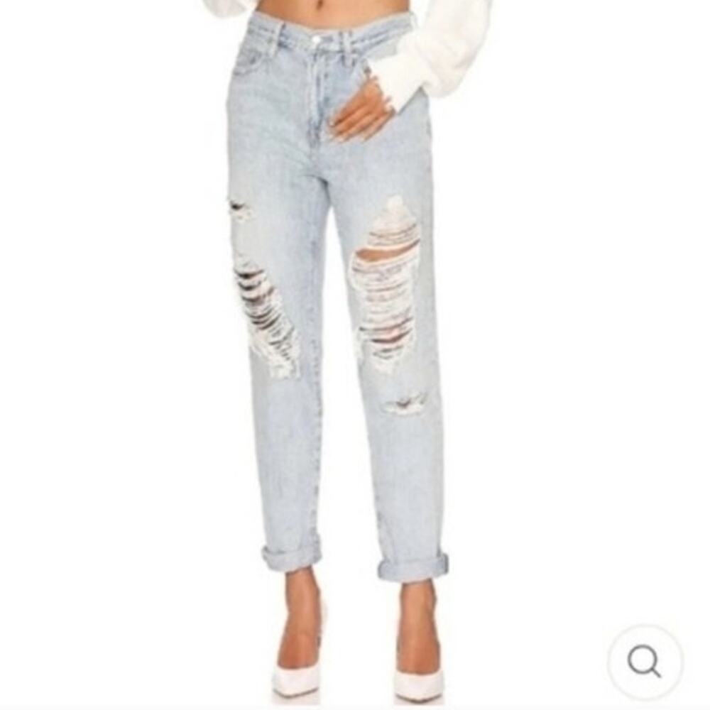 Pistola Presley high rise relaxed roller jeans ripped distressed